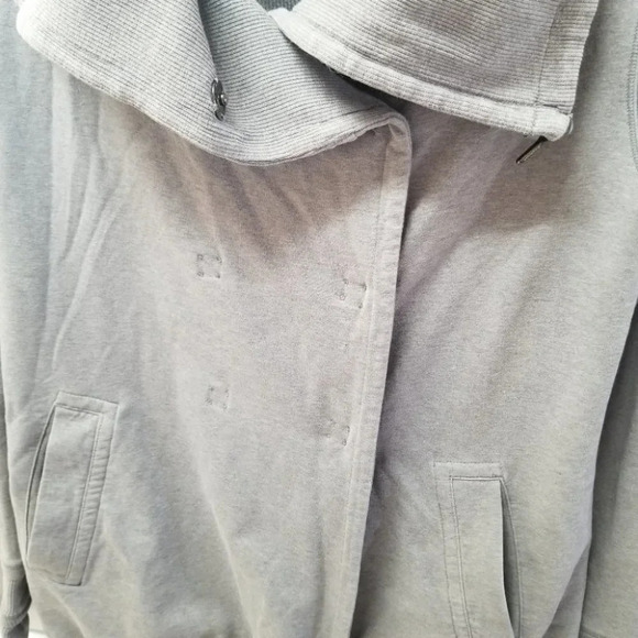 Lululemon Grey Cowl Neck Snap Up Cowl Neck Cardigan Oversized Fit - Picture 5 of 10